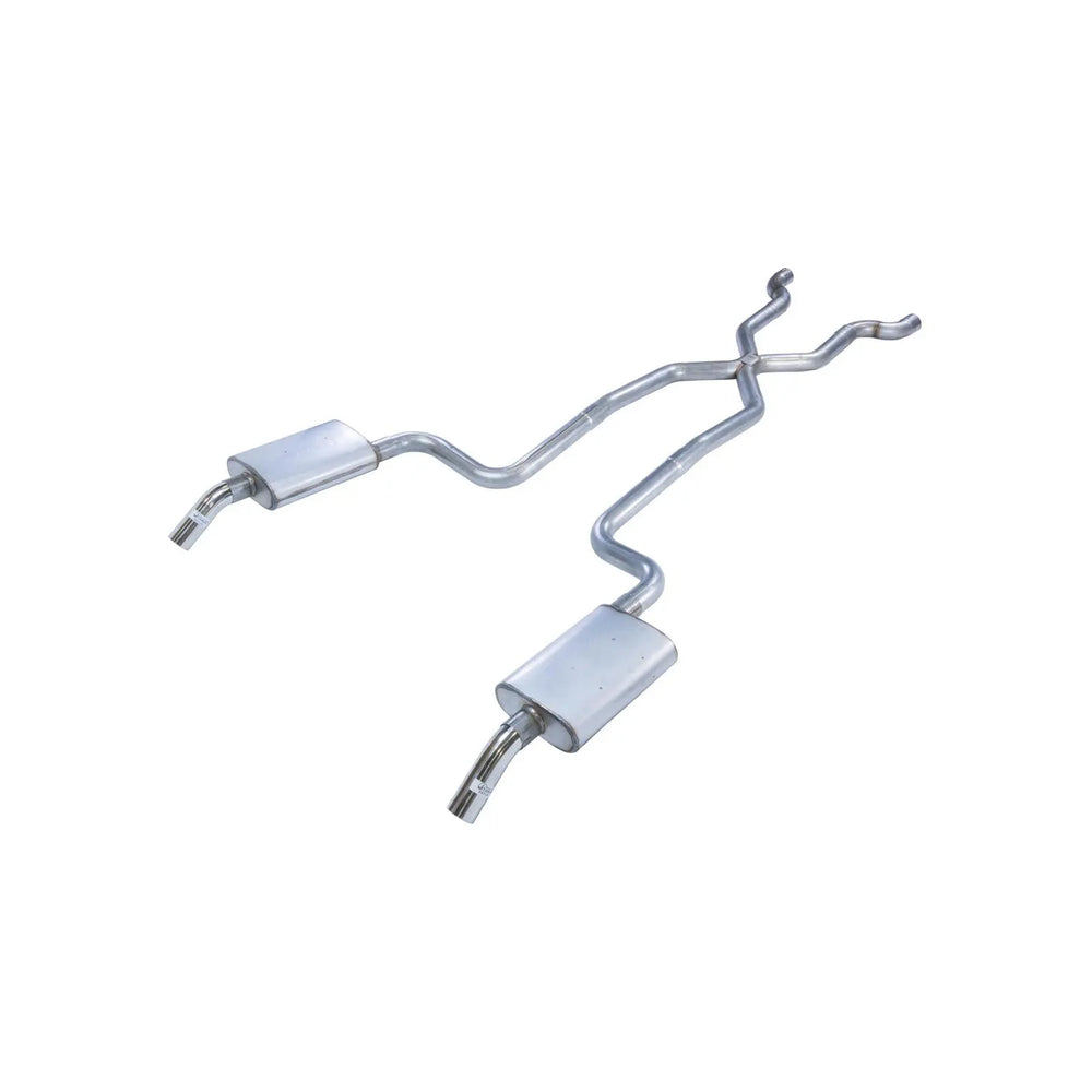 Crossmember Back w X-Pipe Exhaust System 74-81 Corvette C3 Split Rear Dual Exit 2.5 in Intermediate And Tail Pipe Violator Mufflers Hardware Incl Tip Not Incl Pypes Exhaust