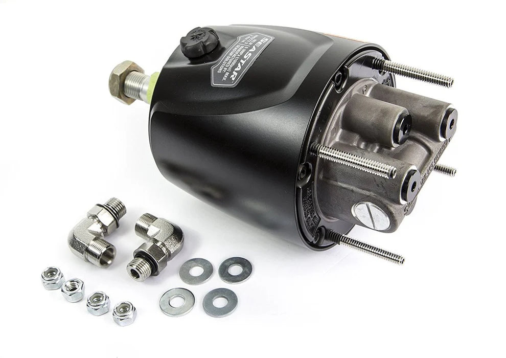 SEASTAR HELM 2.4. MARINE GRADE ALUMINUM SHAFT. IMPROVED FRONT SHAFT DUST COVER