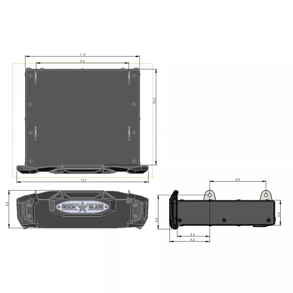 Rock Slide Engineering 16-23 Toyota Tacoma R-STEP 9 In Wide Bed Step Attachment Brackets Rear