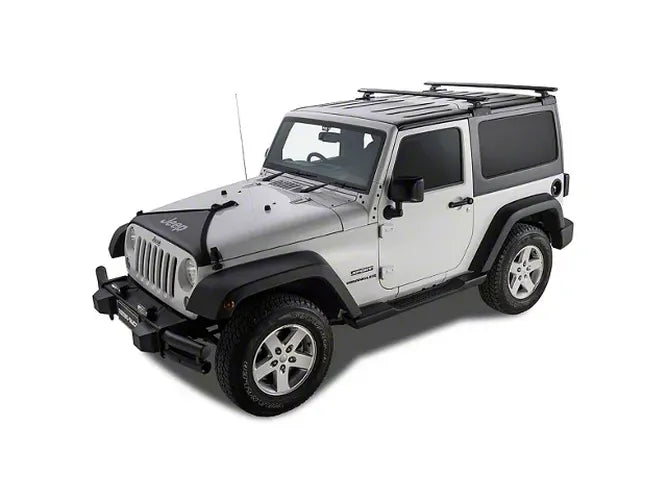 Rhino-Rack 07-18 Jeep Wrangler JK 2Dr Hard Top w/RCL Legs Backbone Roof Rack - Black