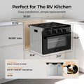 17IN GAS RANGE BLACK