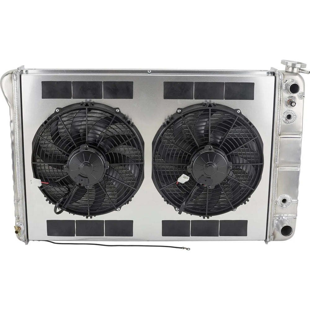 Radiator w/Fans C-10 Trk LS 73-87 Trans Raw