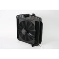 Radiator w/Fans 55-57 Chevy LS Auto Trans Blk