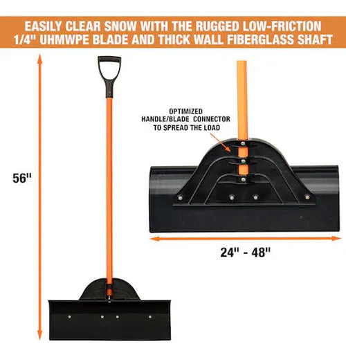 SHOVEL, SNOWPUSHER, 30IN, 6 PACK