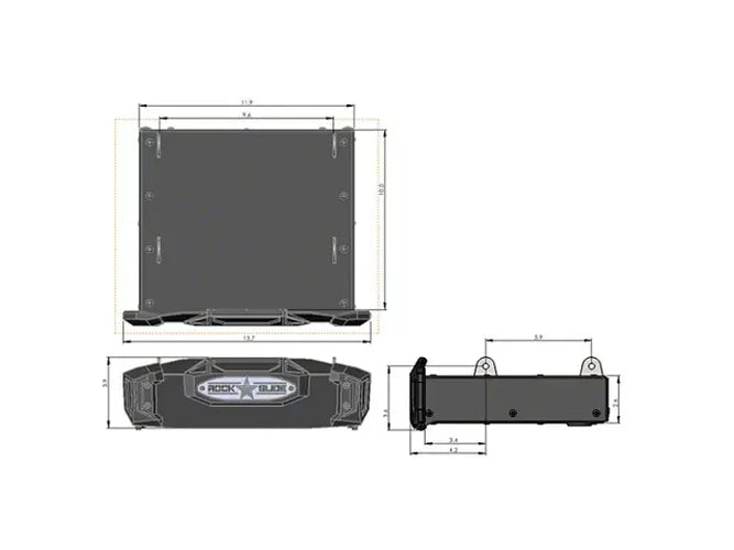Rock Slide Engineering R-STEP 9 Inch Wide Step with Universal Brackets To Mount On Flat Surface