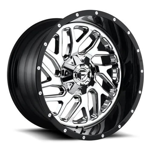 ~(52 lbs. 23X23X13)~ TRITON 20x10 8x180.00 CHROME PLATED GLOSS BLACK LIP (-19 mm)