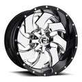 ~(56 lbs. 23X23X13)~ CLEAVER 20x10 8x180.00 CHROME PLATED GLOSS BLACK LIP (-19 mm)