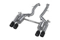MBRP 18-22 BMW M2 Competition 3.0L T304 SS 3in Resonator-Back Exhaust Quad Rear w/ Carbon Fiber Tips