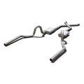 Crossmember Back w Xchange Exhaust System 64-72 A-Body Split Rear Dual Exit 2.5 in Intermediate And Tail Pipe Street Pro Mufflers Hardware Incl Tip Not Incl Pypes Exhaust