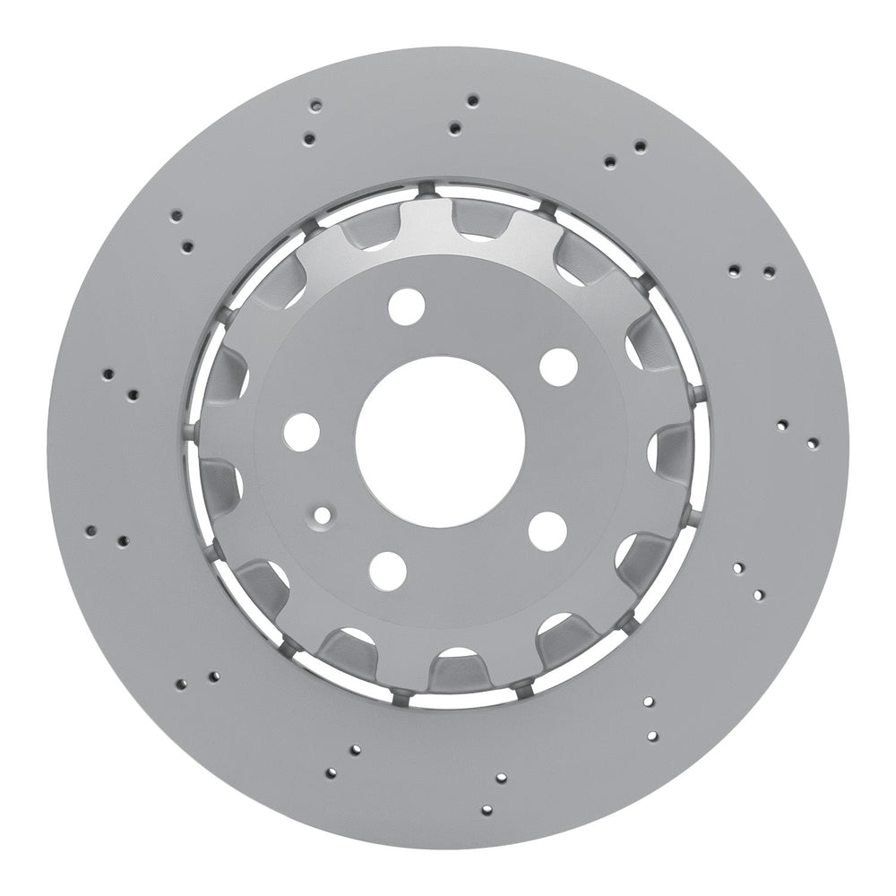R1 Concepts Hi-Carbon Alloy GEOMET Coated Rotor - Drilled Fits Audi RS5