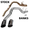 Monster Exhaust System for 19-24 RAM 2500/3500 6.7L Cummins Crew Cab Long Bed (SRW) Chrome-Plated Stainless Tip Banks Power