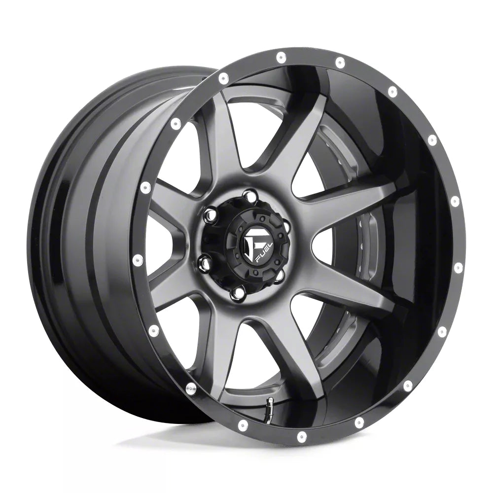 ~(56 lbs. 25X25X15)~ RAMPAGE 22x12 5x127.00 MATTE GUN METAL BLACK LIP (-44 mm)
