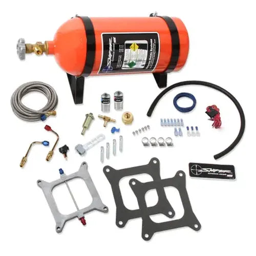 Sniper Wet Nitrous Plate Kit 4150 Square Bore Adjustable From 100-150 Horsepower Includes 10 Lb Sniper Orange Bottle And Installation Items NOS
