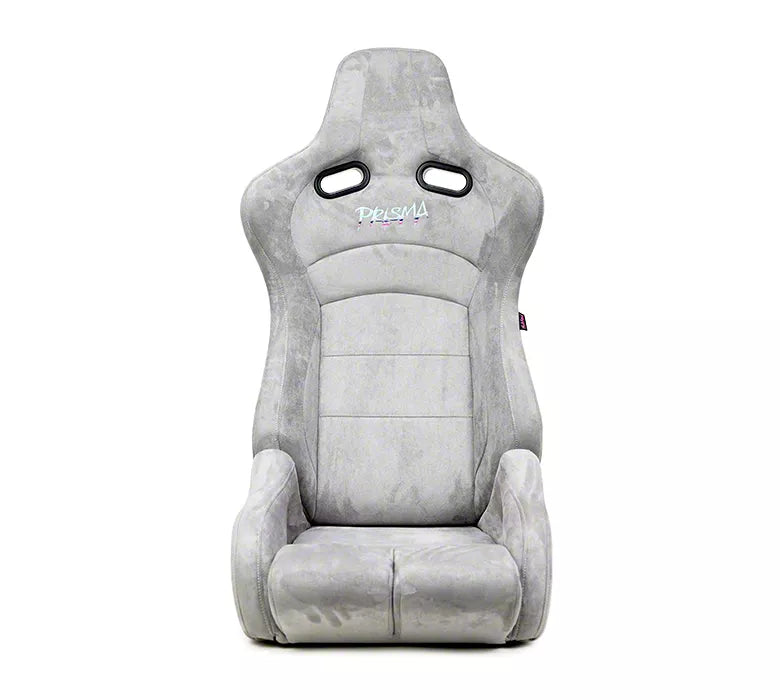 NRG Prisma Lab Reclinable Bucket Racing Seat - Red Vegan Suede (Pair)