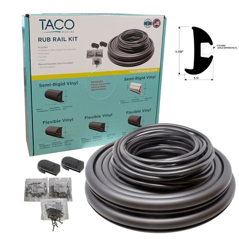 FLEXIBLE RUB RAIL KIT, BLACK W/ BLA