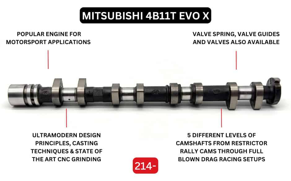 Kelford Mitsubishi EVO X Drag Racing Cams