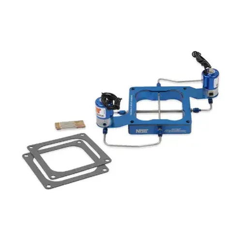 Crosshair Plate 4500 Dominator Flange Professional Dry Crosshair Plate Kit W/ (2) Pro Race Solenoids Mounting Bracket & Hardware 1.125 Thick Blue Anodized NOS