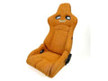 NRG Prisma Lab Reclinable Bucket Racing Seat - Pair (Tan Vegan Suede)