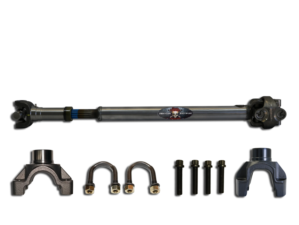 Adams Driveshaft TJ Front 1350 Half Round CV Driveshaft Extreme Duty Series Solid U-Joint