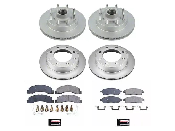 Power Stop 00-02 Ford Excursion Front & Rear Z17 Coated Brake Kit