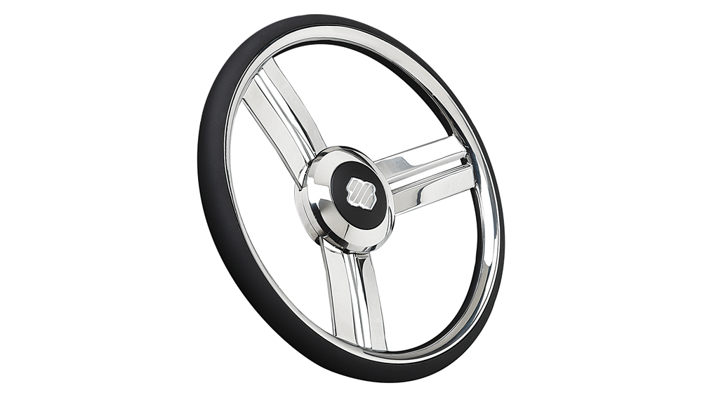 3 SPK BLK POLY GRIP CHRM HUB