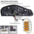 PORSCHE BOXSTER 986FULL LED T.L FULL BLK HOUSING CLR LENS WHITE LT BAR