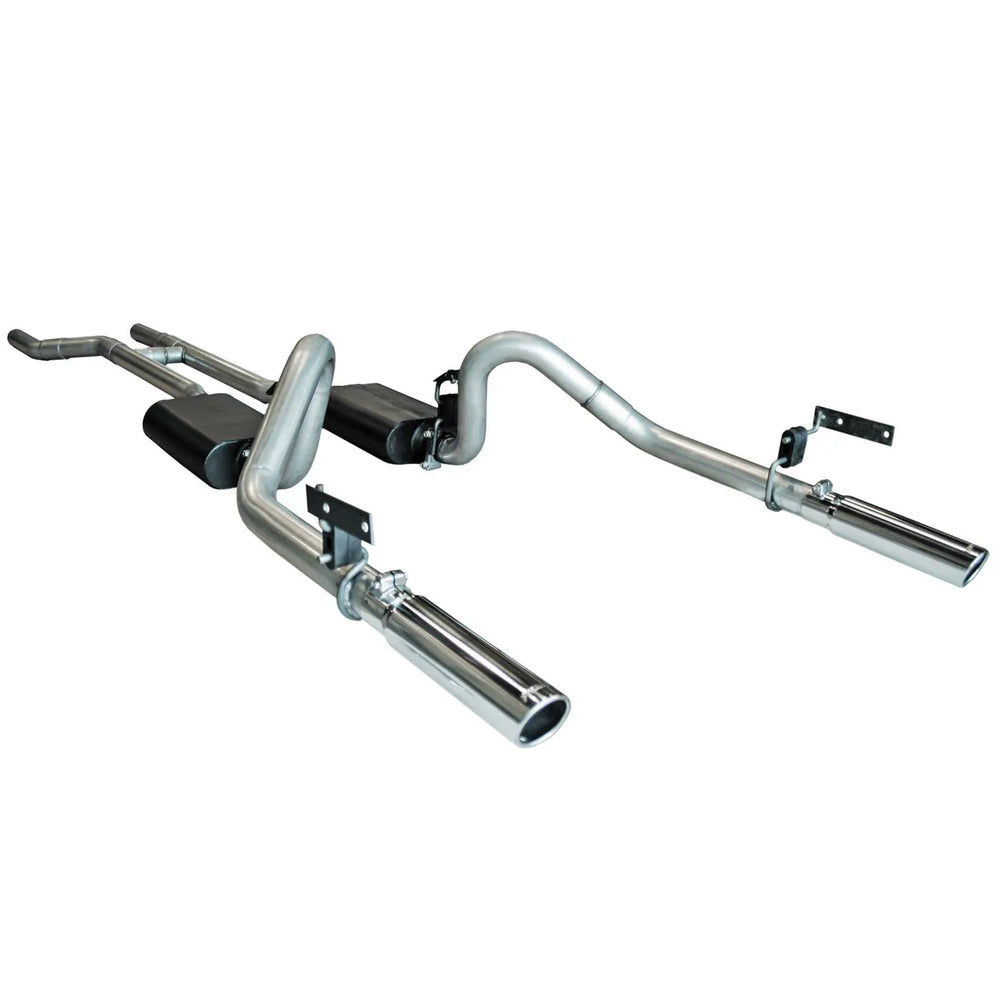 American Thunder Crossmember-Back Exhaust System Fits 1967-1970 Ford Mustang With V8 Engine And Headers. Aluminized Steel Aggressive To Moderate Sound Flowmaster