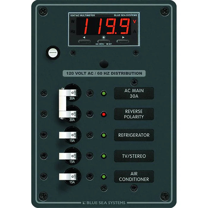 PANEL 120VAC 3POS W/MAIN DMM V