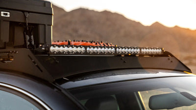 The Rammstein (2003-2010 Porsche Cayenne) Roof Rack Half Height (Single Row Light Bar) Black Textured Powder Coat