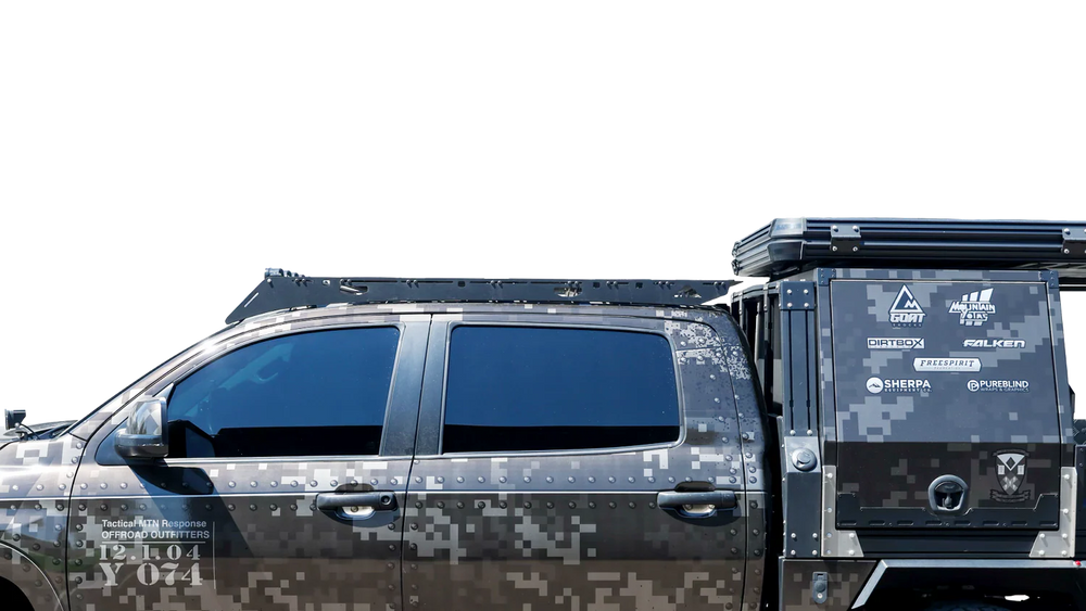 The Big Bear (2007-2021 Tundra CrewMax Roof Rack) Roof Rack Full Height (No Light Bar) Black Textured Powder Coat