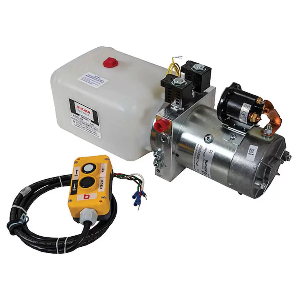 BUYERS 4WAY DC POWER UNITELECTRIC CONTROLS HORIZONTAL 0.75 GALLON POLY RESERVOIR