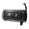AlphaRex 94-01 RAM 1500 LUXX LED Proj Headlights Alpha-Blk w/Activ Light/Seq Signal/SB DRL