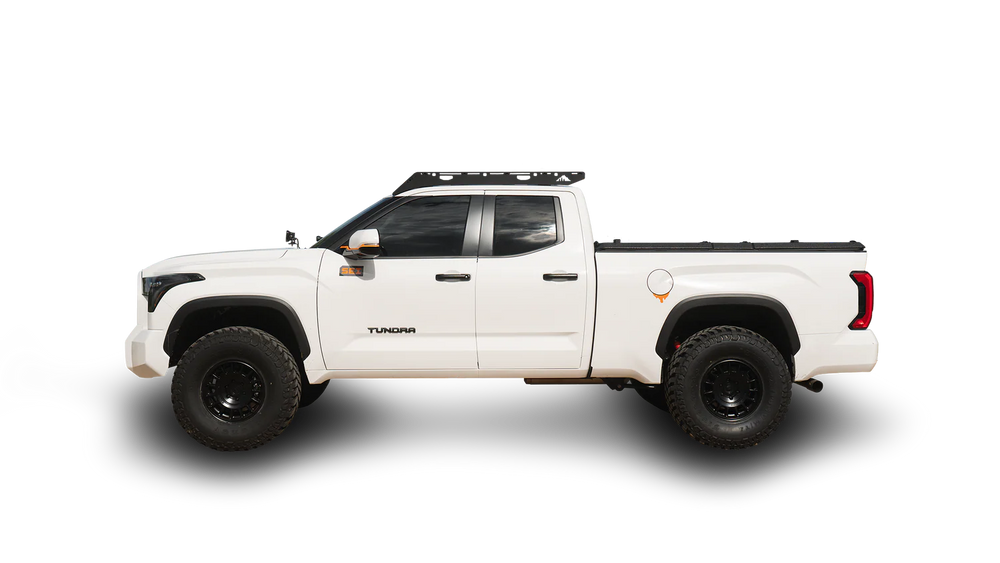 The Grizzly (2022+ Toyota Tundra Roof Rack) Roof Rack Full Height (No Light Bar) Black Textured Powder Coat Black Anodized