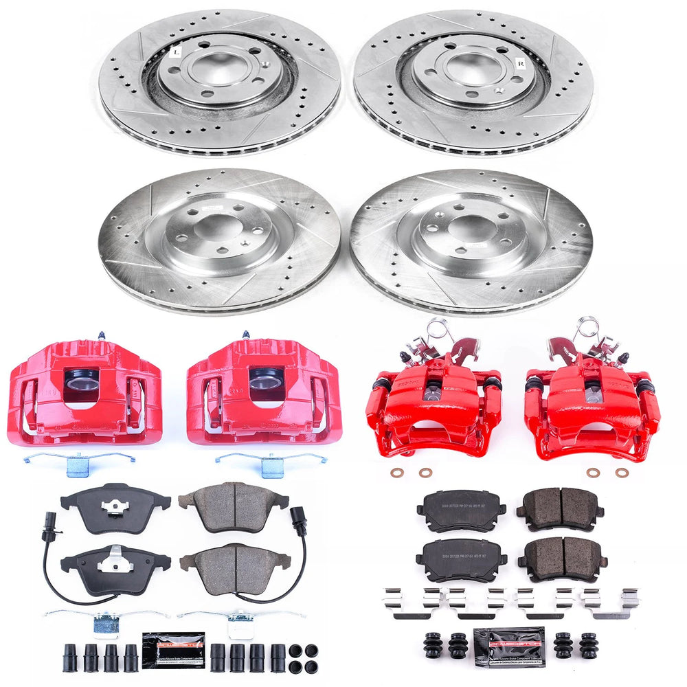 Power Stop 04-09 Audi S4 Front & Rear Z23 Evolution Sport Brake Kit w/Calipers