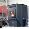 MEDIUM PELLET STOVE 26 IN DIAMETER 34000 BTU METAL BLACK