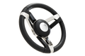 BLK LEATH GRP CHROME HUB 13.8'
