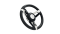 BLK LEATH GRP CHROME HUB 13.8'