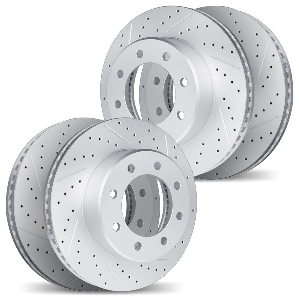DFC 99-05 Ford Excursion Front & Rear Drilled & Slotted Geoperformance Rotors