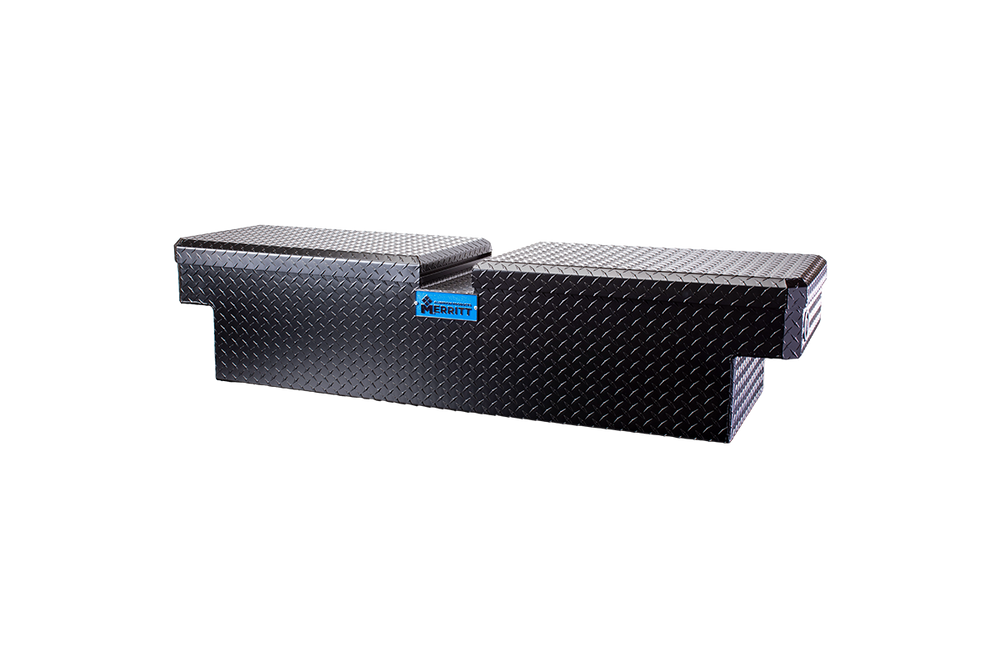 CROSSBODY TOOLBOX 16X26X70 EXTRA WIDE DIAMOND PLATE GULL WING TEXTURED BLACK
