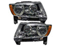 Oracle 11-13 Jeep Grand Cherokee Pre-Assembled Halo Headlights (Non HID) Chrome - Red