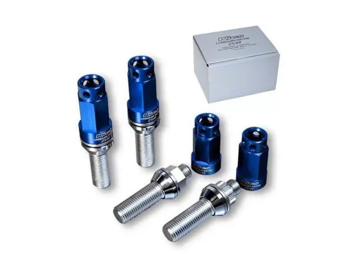 Project Kics Leggdura Racing Bolt & Lock Set ZS44 (16 + 4 Locks) 28mm 14x1.50 60 Degree - Blue