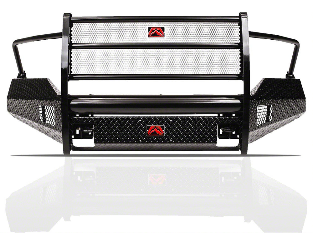 0913 RAM 1500 BLACK STEEL FULL GRILL GUARD W/ TOW HOOKS