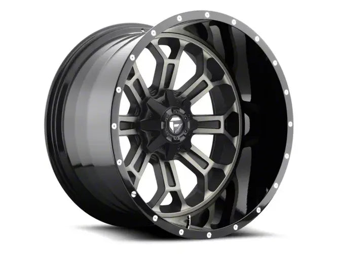 ~(45 lbs. 23X23X13)~ CRUSH 20x10 5x114.30/5x127.00 GLOSS MACHINED DOUBLE DARK TINT (-18 mm)