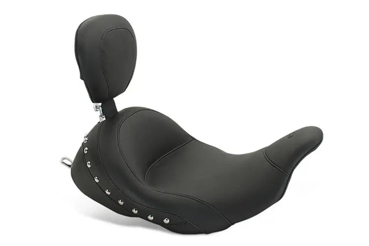 Mustang 08-21 Honda Electra Glide Std,Rd Glide,Rd King,Str Glide Lowdow Solo Seat Pearls - Black