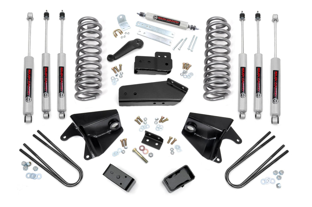 4 Inch Lift Kit Quad Front Shocks Rear Blocks Ford Bronco 4WD (80-96)