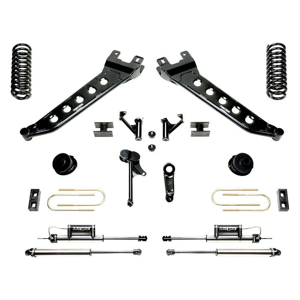 Fabtech 13-18 Ram 3500 4WD 5in Radius Arm System - Component Box 2 w/Dirt Logic Shock Absorbers