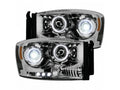 ~(22 lbs. 27X23X16)~ Dodge RAM 06-08 1500 and 06-09 2500/3500 PROJECTOR HEADLIGHTS w/ CCFL HALOS and DRL - Clear / Chrome