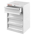 VAN STORAGE CABINET WITH 4 DRAWERS 16 X 14 X 24IN WHITE STEEL FINISH