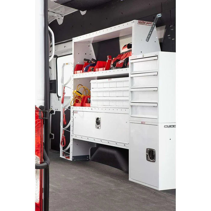 VAN STORAGE CABINET WITH 4 DRAWERS 16 X 14 X 24IN WHITE STEEL FINISH