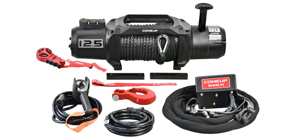 AEV 2024-2025 Chevrolet Silverado 2500/3500 / GMC Sierra 2500/3500 The COMEUP SOLO 12.5rs Trail Edition the ultimate winch designed for overland expedition and packed with Trail Edition features includes the innovative BossHook-M and a specialized winch